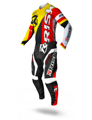 Risk Racing VENTilate V2 Jersey - Yellow/Red - Motocross Riding Gear - Full Kit