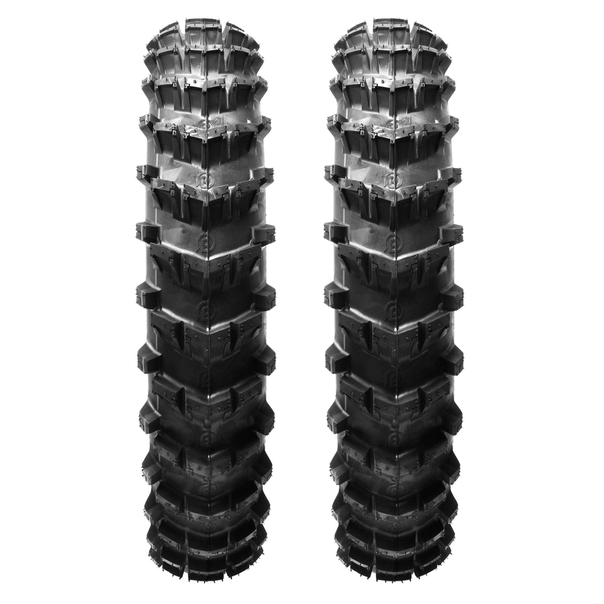 Plews Tyres | Sand/Mud Double Rear | Two MX1 HAWKSTONE GP Rear Motocross Paddle Tire Bundle - 3/4 view