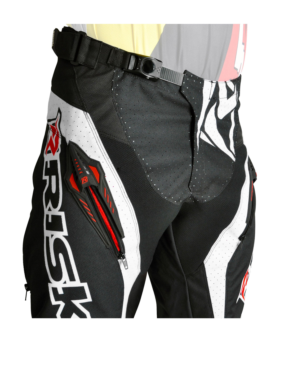 Risk Racing VENTilate V2 Pant - Red/Black - Motocross Riding Gear - Detail Front